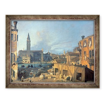 Tablou inramat - Canaletto - Venetia, Campo San Vidal si Santa Maria della Carita Curtea Pietrasului 1727-28, 70 x 90 cm Tablou inramat - Canaletto - Venetia, Campo San Vidal si Santa Maria della Carita Curtea Pietrasului 1727-28, 70 x 90 cm