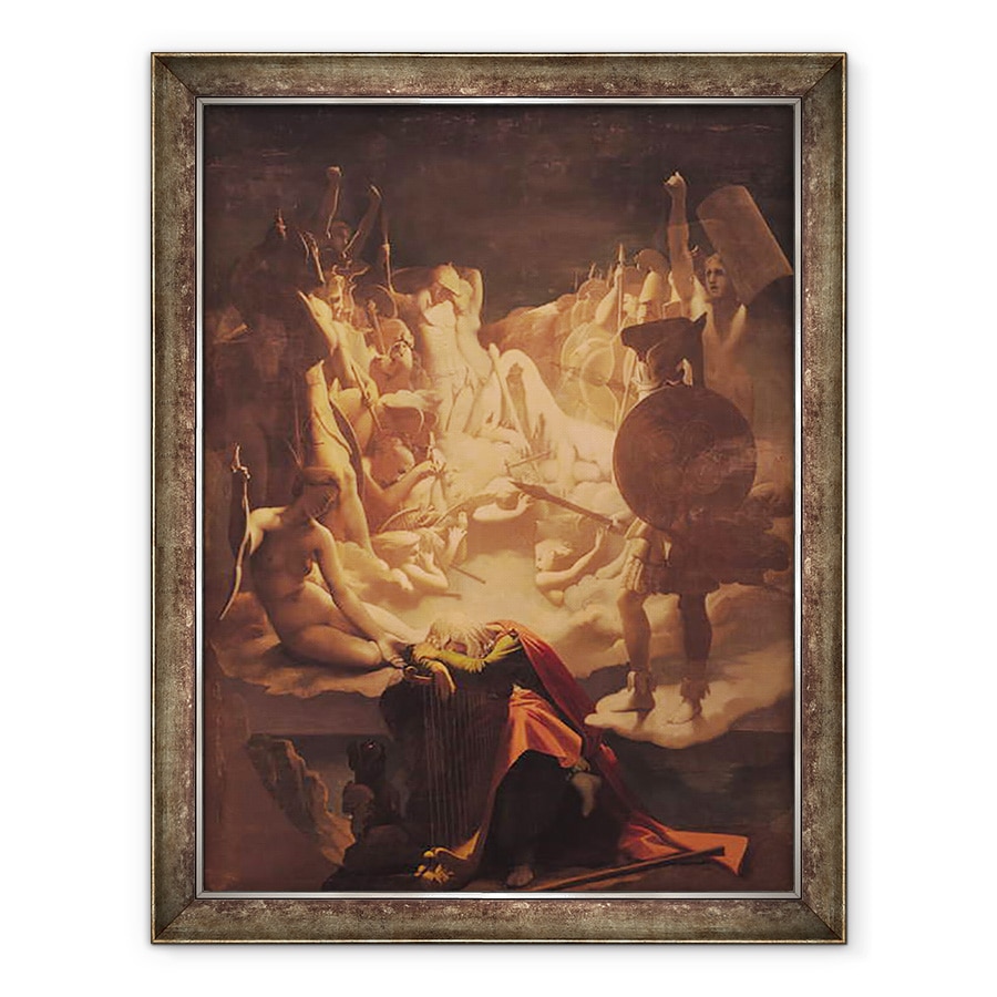 Tablou inramat - Jean Auguste Dominique Ingres - Visul lui Ossian, 70 x 90 cm