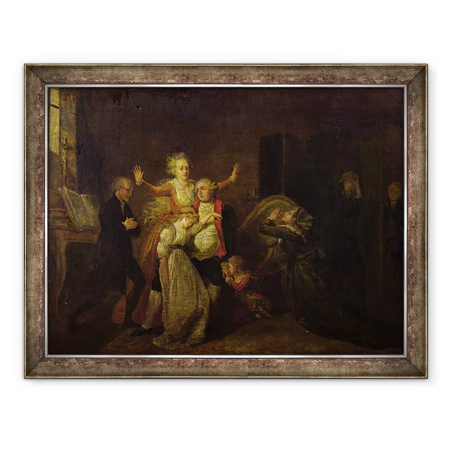 Tablou inramat - Charles Benazech - Ludovic al XVI-lea 1754-93 Luand ramas bun familiei sale la Templu, 70 x 90 cm