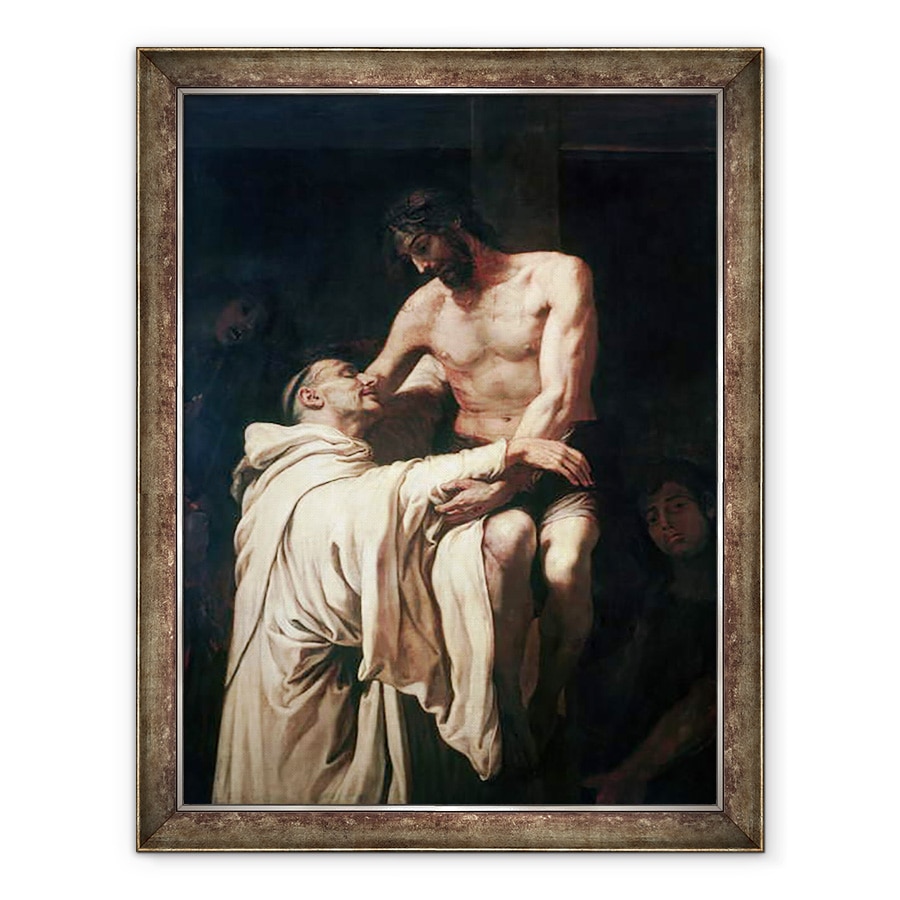 Tablou inramat - Francisco Ribalta - Hristos imbratisand Sfantul Bernard, 70 x 90 cm