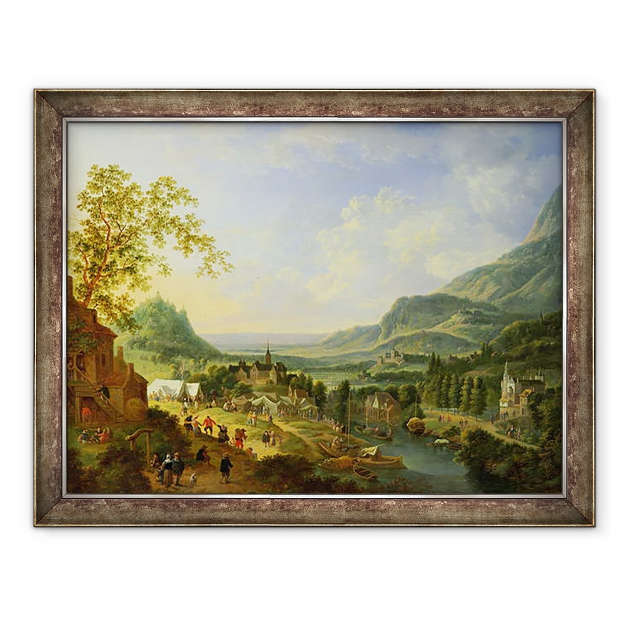Tablou inramat - Jan Griffier the Elder - Un sat de fete in Valea Rinului, 70 x 90 cm