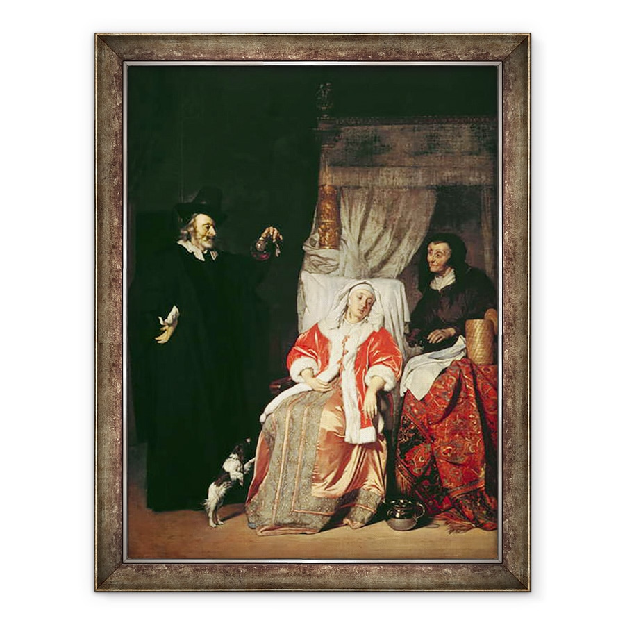 Tablou inramat - Gabriel Metsu - Pacientul si Doctorul, 70 x 90 cm