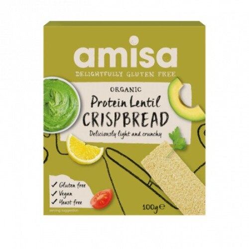 Crispbread (painici) proteice cu linte fara gluten, Amisa, bio, 100g