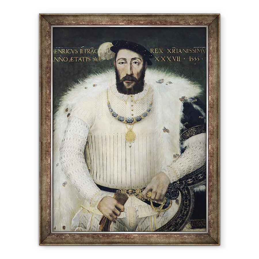 Tablou inramat - Scoala franceza - Henri al II-lea 1519-59, rege al Frantei, 70 x 90 cm