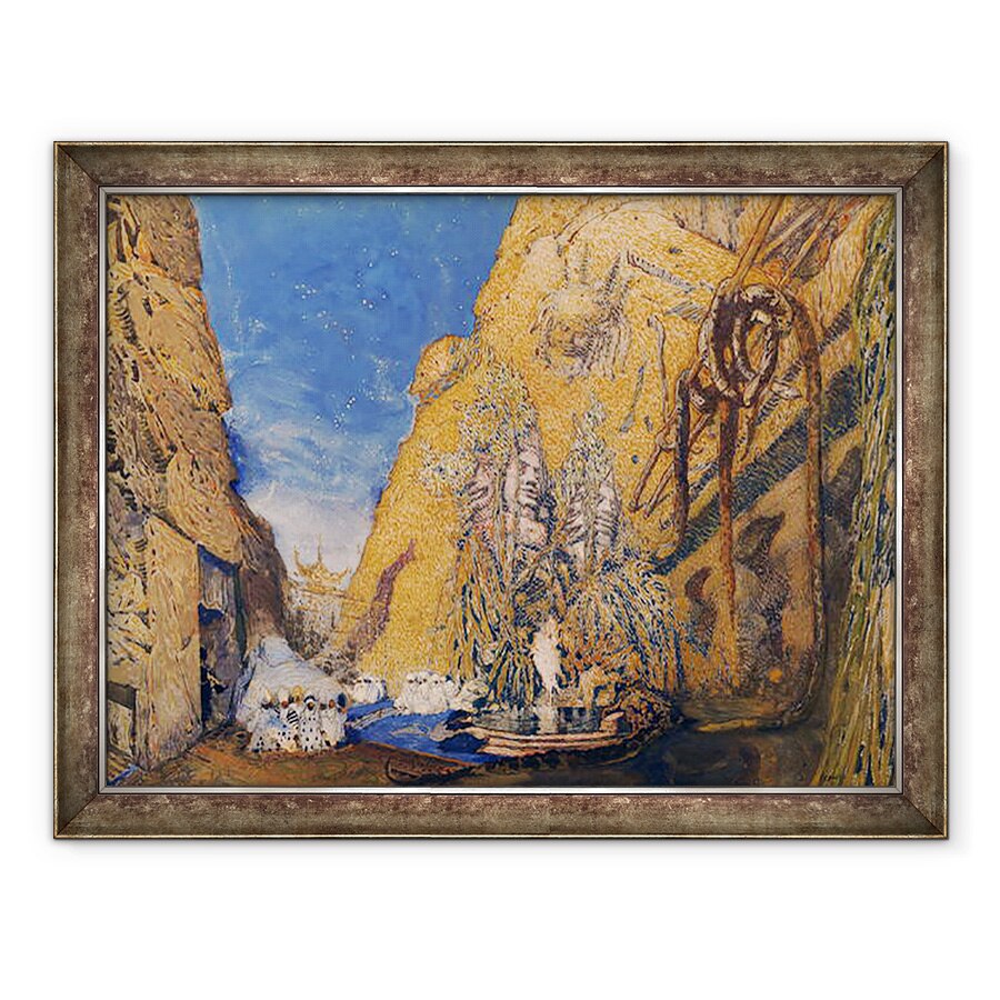 Tablou inramat - Leon Bakst - Scena pentru Dieu Bleu, 70 x 90 cm