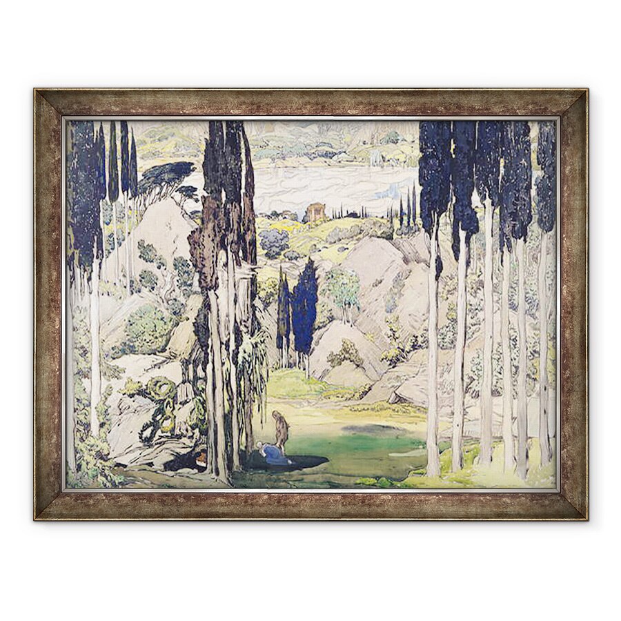 Tablou inramat - Leon Bakst - Proiectarea setului de scena pentru Actul I din Daphnis and Chloe de Maurice Ravel 1875-1937 1912, 70 x 90 cm