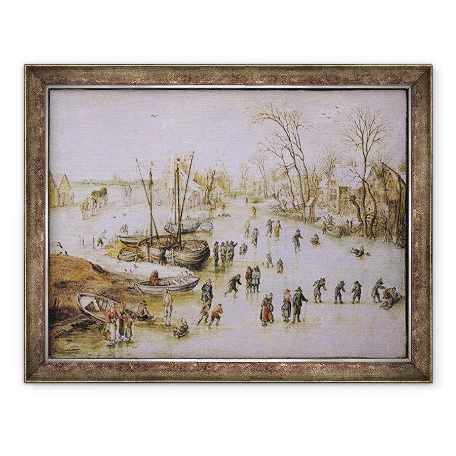Tablou inramat - Jan Brueghel the Younger - Patinatorii de pe lac, 70 x 90 cm