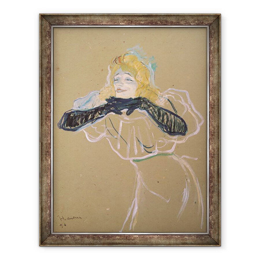 Tablou inramat - Henri de Toulouse-Lautrec - Yvette Guilbert 1867-1944 cantand Linger, Longer, Loo, 70 x 90 cm