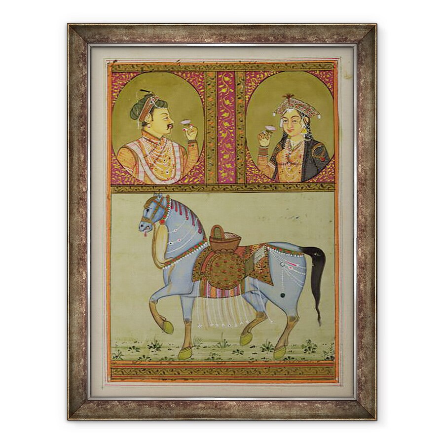 Tablou inramat - Scoala Mughal - Shah Jahan 1592-1666 si Mumtaz Mahal, 70 x 90 cm