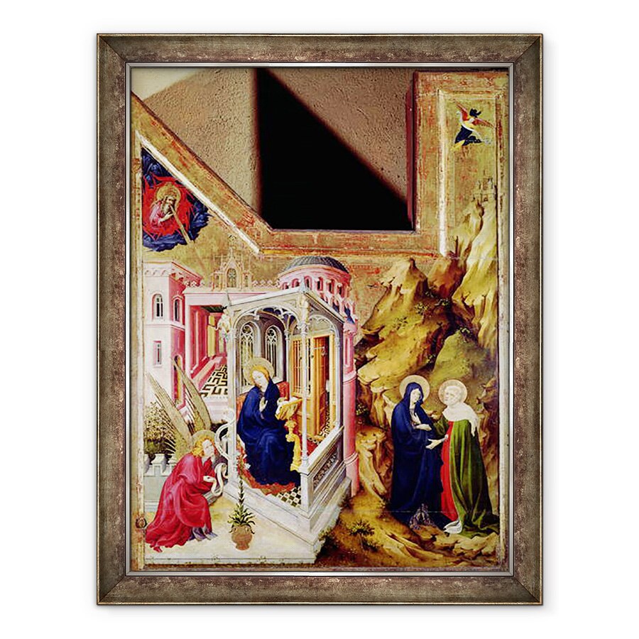 Tablou inramat - Melchior Broederlam - Altar al Chartreuse de Champmol, partea stanga reprezentand Buna Vestire si Vizita, 60 x 80 cm