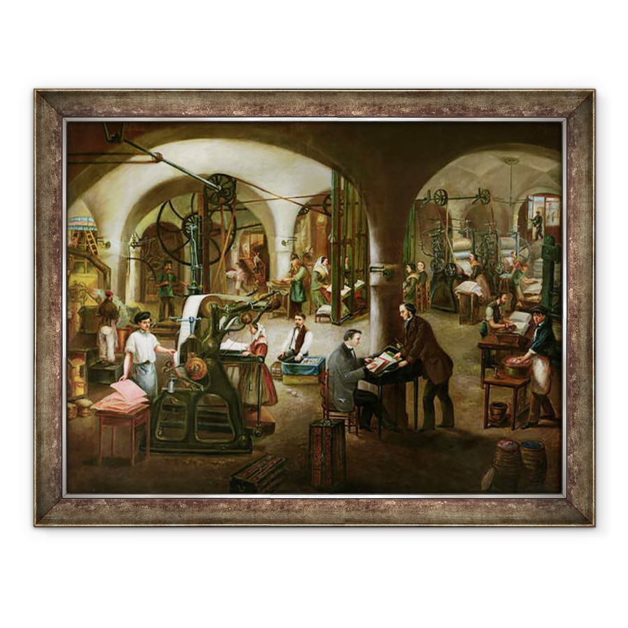 Tablou inramat - V. Cornis - Fabrica din Rue dAubagne, 60 x 80 cm