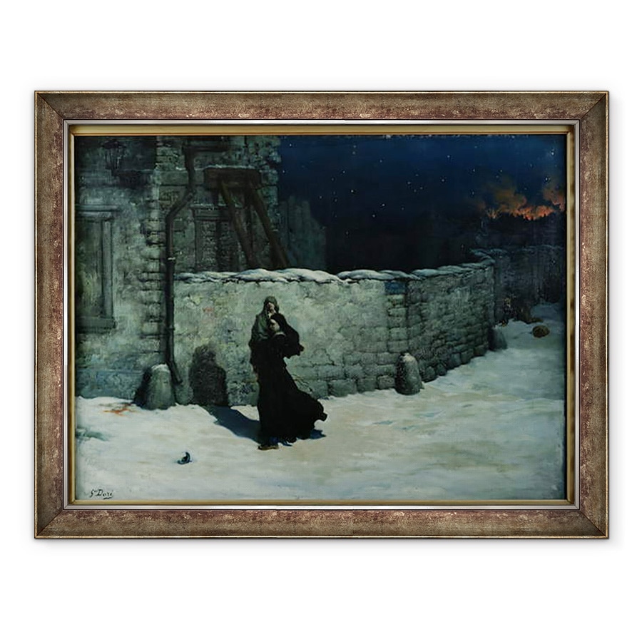 Tablou inramat - Gustave Dore - Un incident in timpul asediului de la Paris, 60 x 80 cm