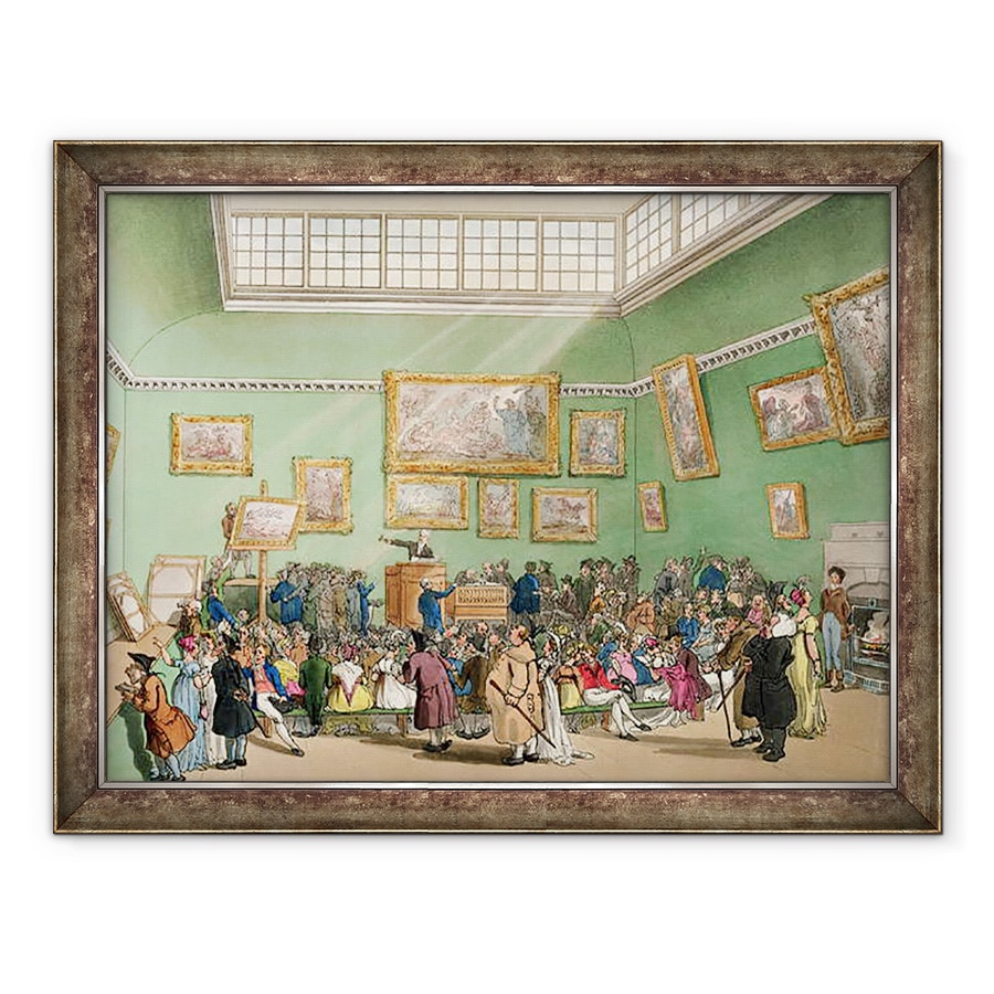 Tablou inramat - T. Rowlandson - Sala de licitatii Christies, acvatinted de J. Bluck fl.1791-1819 din Ackermann, Microcosm of London, vol 1, 70 x 90 cm