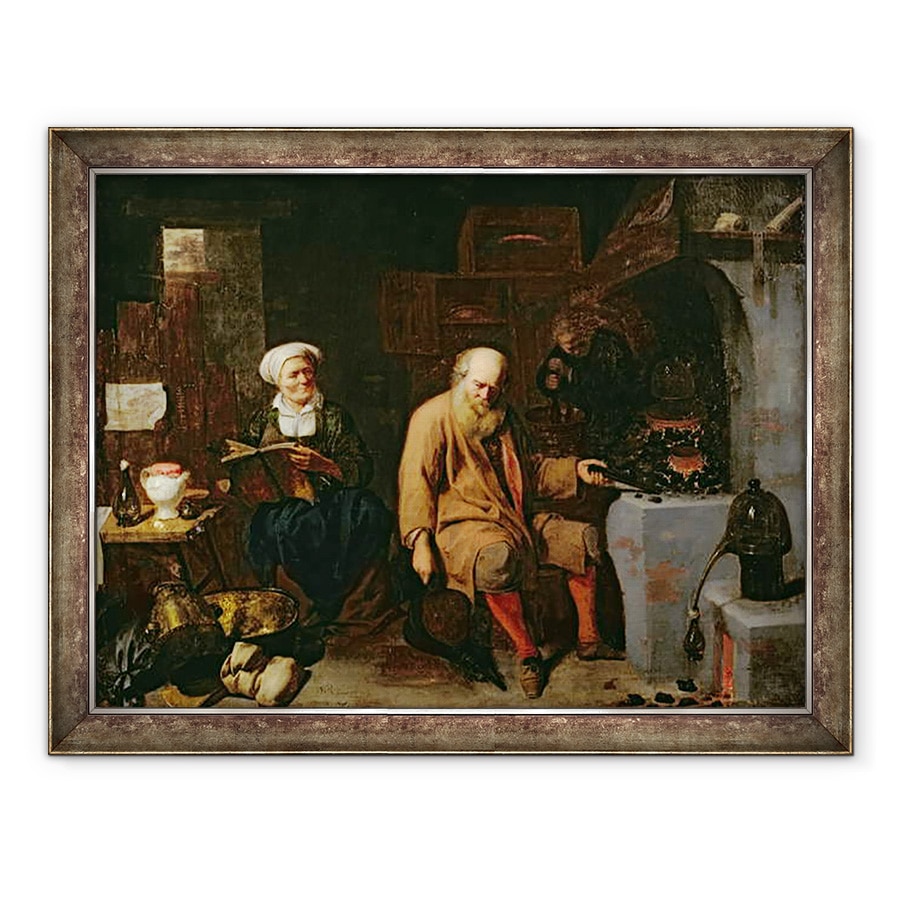 Tablou inramat - David III Ryckaert - Alchimistul, 60 x 80 cm