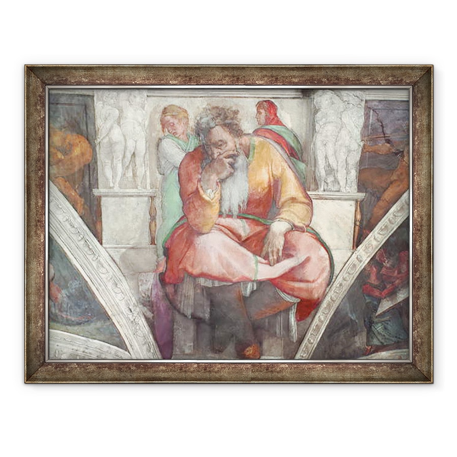 Tablou inramat - Michelangelo Buonarroti - Plafonul Capelei Sixtine, The Prophet Jeremiah, 60 x 80 cm