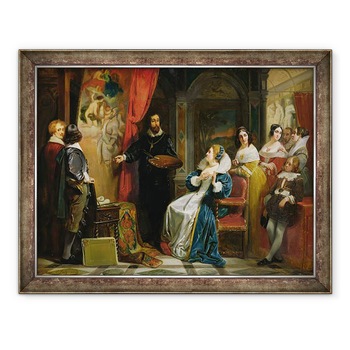 Tablou inramat - Claude Jacquand - Marie de Medici 1573-1642 Vizitand Studioul Rubens, 70 x 90 cm Tablou inramat - Claude Jacquand - Marie de Medici 1573-1642 Vizitand Studioul Rubens, 70 x 90 cm