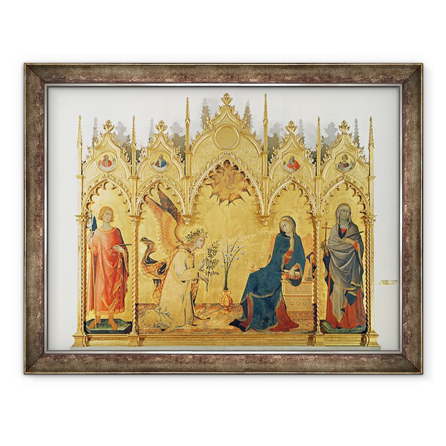 Tablou inramat - Simone Martini - Buna Vestire cu doi sfinti si patru profeti, 60 x 80 cm