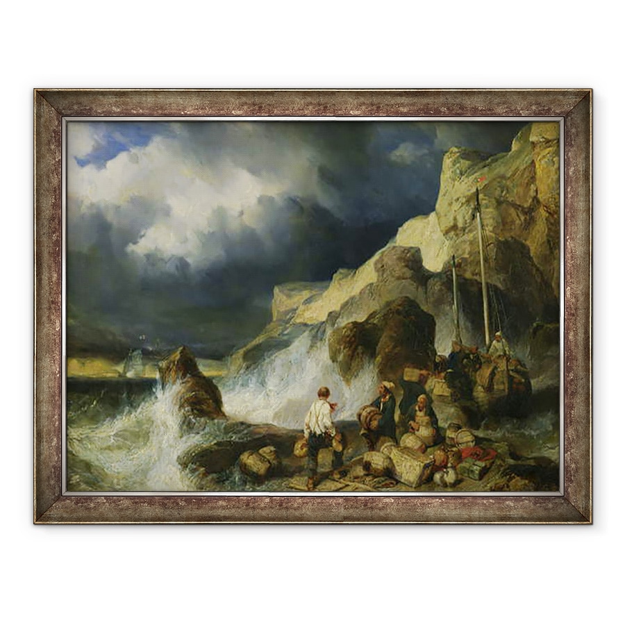 Tablou inramat - Louis Eugene Gabriel Isabey - Aciunul contrabandistilor, 60 x 80 cm