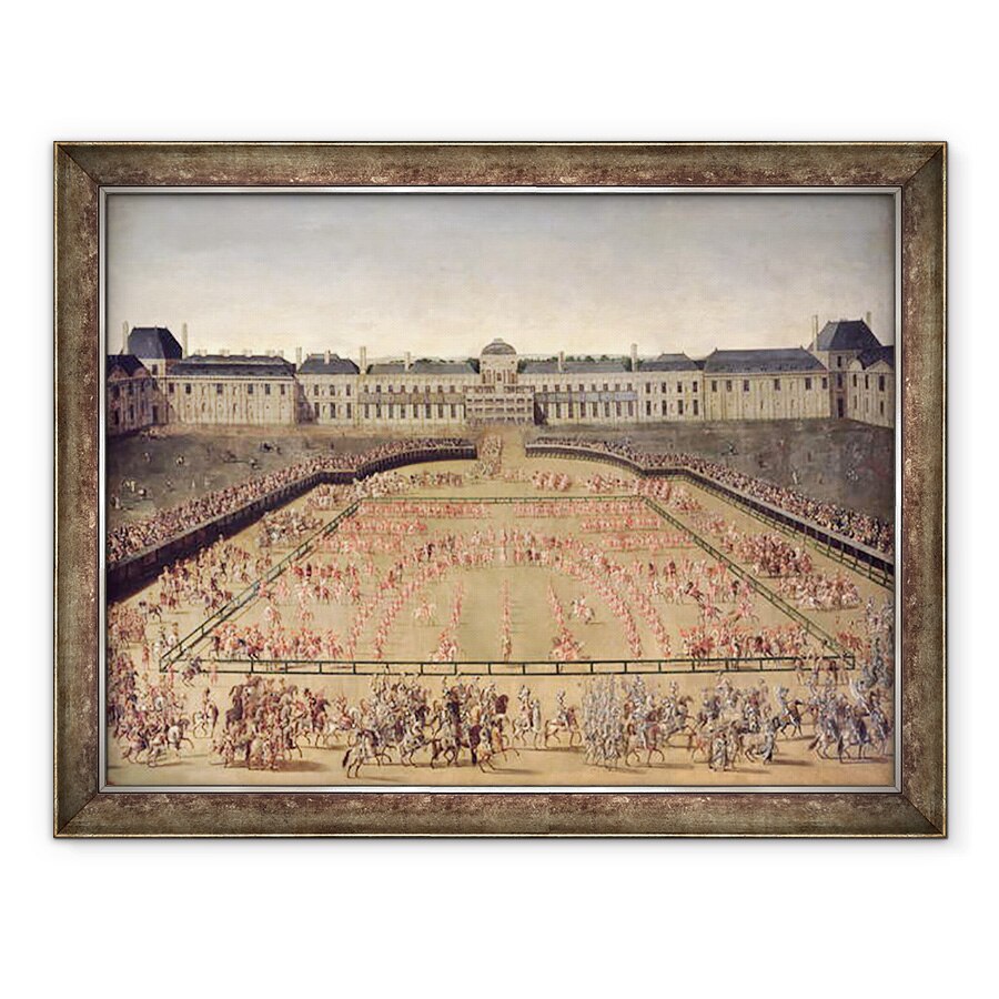 Tablou inramat - Scoala franceza - Carusel dat pentru Ludovic al XIV-lea la Curtea Palatului Tuileries, 60 x 80 cm