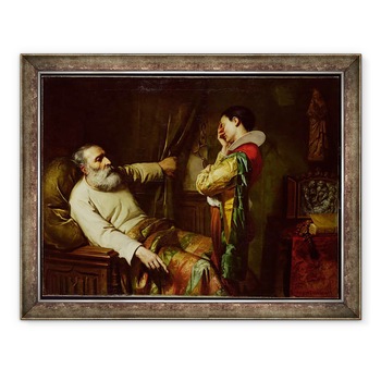 Tablou inramat - Claude Jacquand - Ultimele momente ale lui Cristofor Columb 1450-1506 1870, 60 x 80 cm Tablou inramat - Claude Jacquand - Ultimele momente ale lui Cristofor Columb 1450-1506 1870, 60 x 80 cm