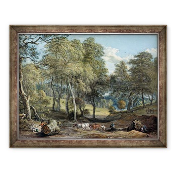 Tablou inramat - Paul Sandby - Padurea Windsor cu lemn de tragere de boi, 70 x 90 cm Tablou inramat - Paul Sandby - Padurea Windsor cu lemn de tragere de boi, 70 x 90 cm