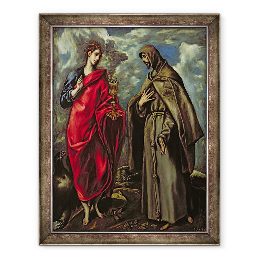 Tablou inramat - El Greco - Sfantul Ioan Evanghelistul si Sfantul Francisc, 60 x 80 cm