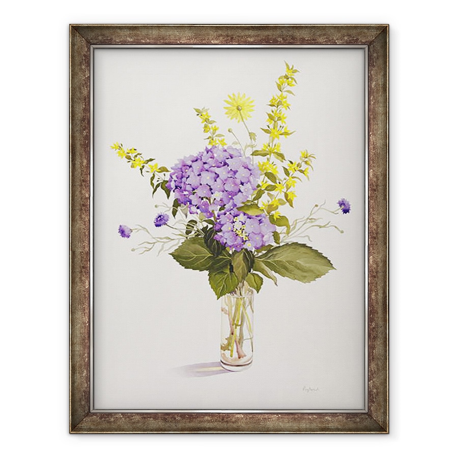 Tablou inramat - Christopher Ryland - Hortensie Albastra cu Loosestrife Galben, 60 x 80 cm