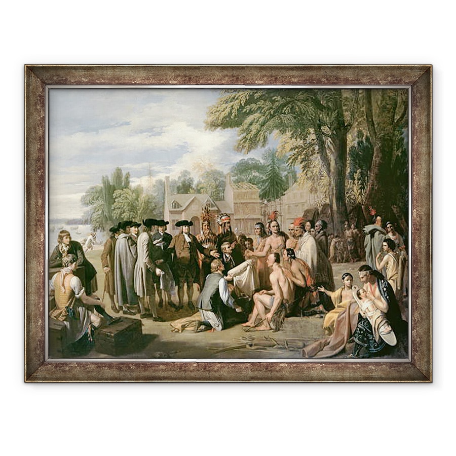 Tablou inramat - Benjamin West - Tratatul lui William Penn cu indienii in noiembrie 1683, 60 x 80 cm
