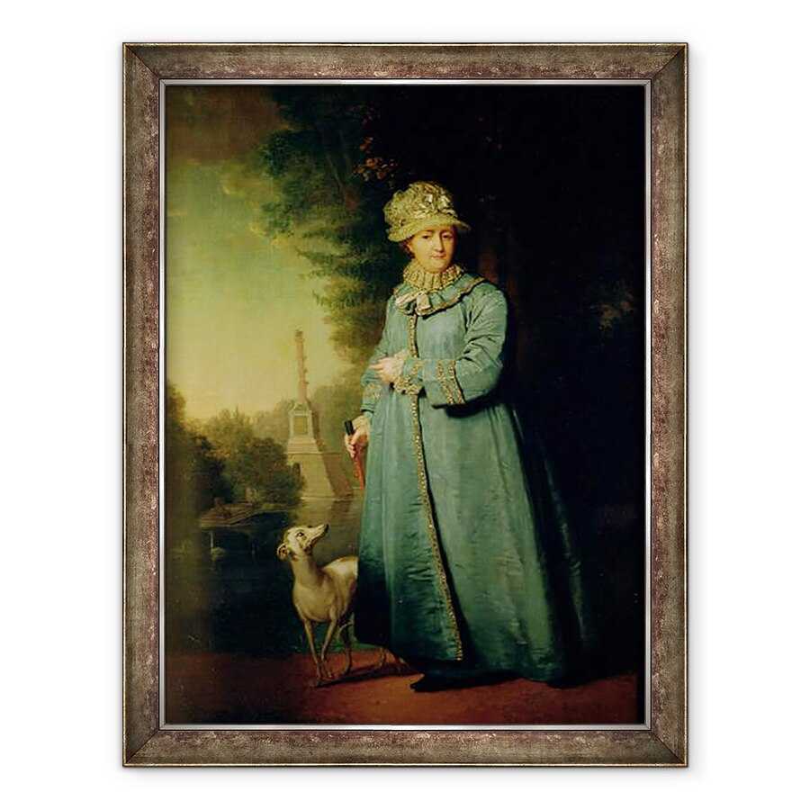 Tablou inramat - Vladimir Lukich Borovikovsky - Plimbare in parc la Tsarskoye Selo cu coloana de sah in fundal 1794, 60 x 80 cm