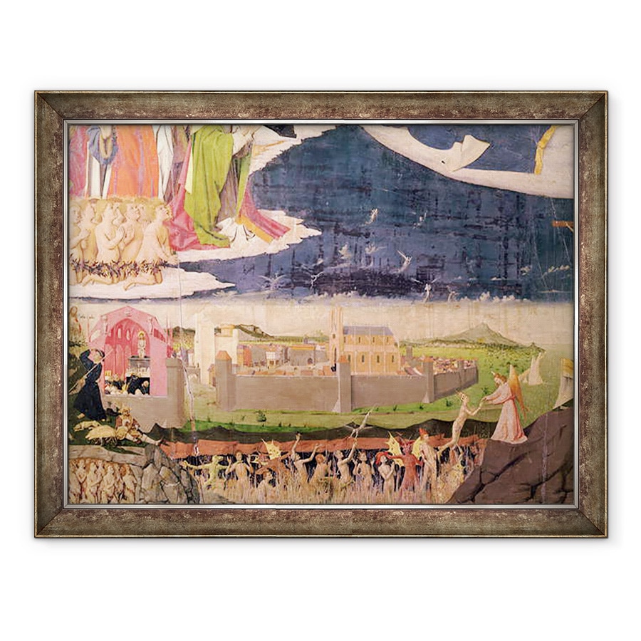 Tablou inramat - Enguerrand Quarton - Blestematii din Purgatoriu, de la incoronarea Fecioarei, 60 x 80 cm