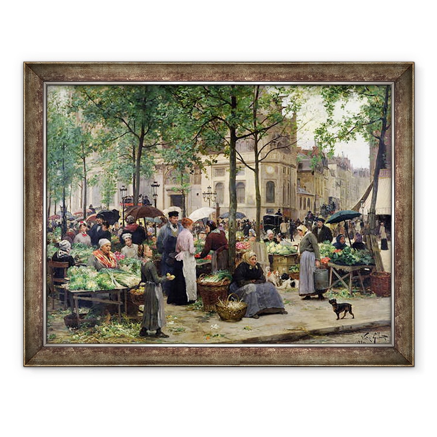 Tablou inramat - Victor Gabriel Gilbert - Piata din fata lui Les Halles, 70 x 90 cm