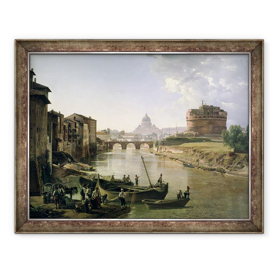 Tablou inramat - Silvestr Fedosievich Shchedrin - Noua Roma cu Castelul SantAngelo, 60 x 80 cm