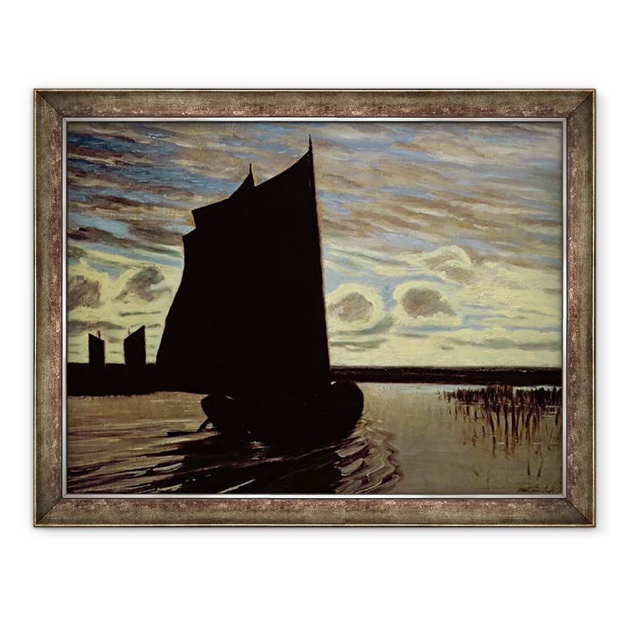 Tablou inramat - Hans am Ende - Barque pe raul Hamme, 60 x 80 cm