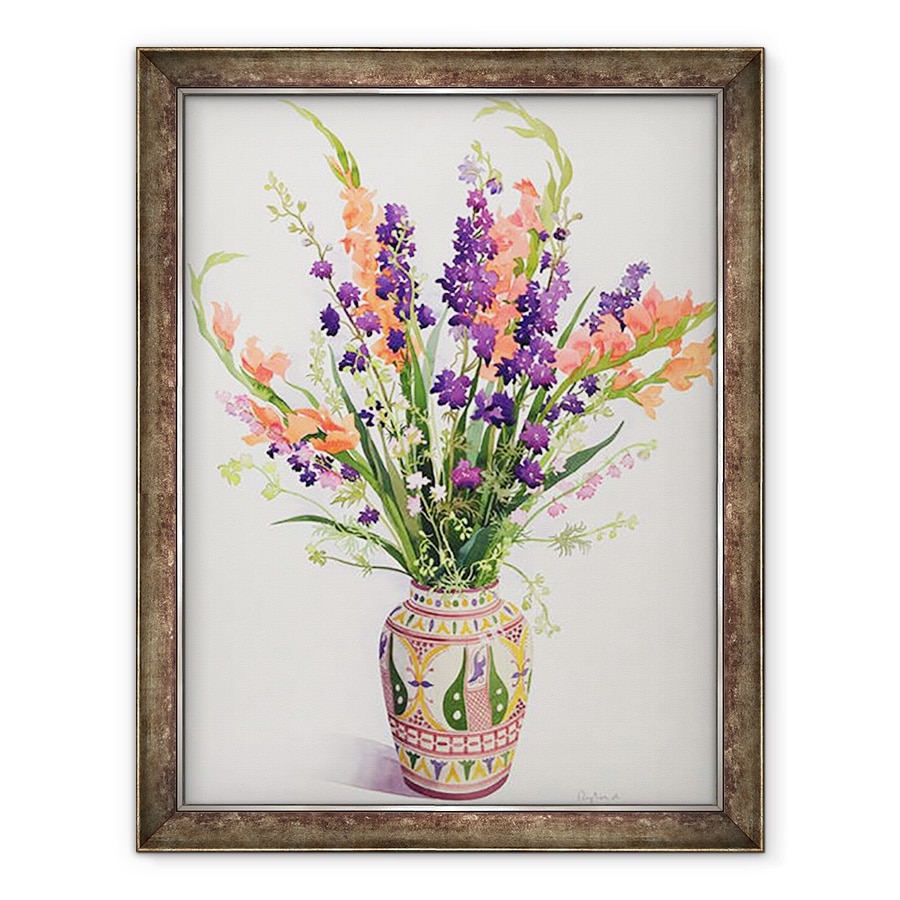 Tablou inramat - Christopher Ryland - Larkspur si Gladioli intr-o vaza marocana, 60 x 80 cm