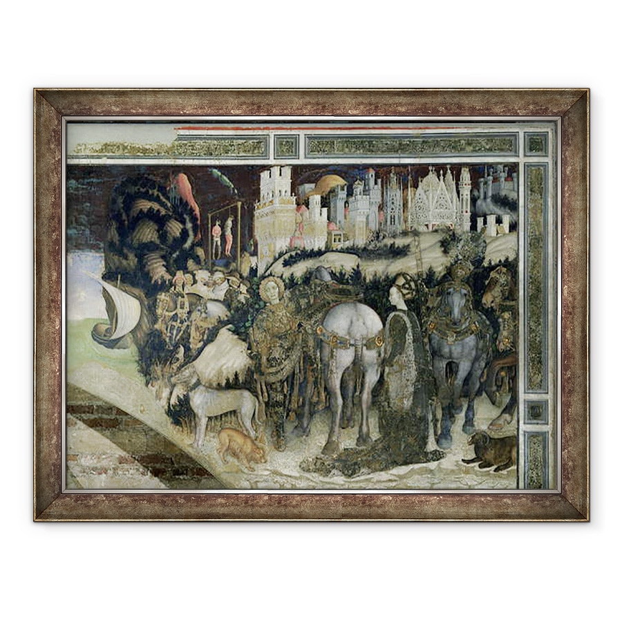 Tablou inramat - Antonio Pisanello - Sfantul Gheorghe Salvarea Printesei de Trebisond, 60 x 80 cm