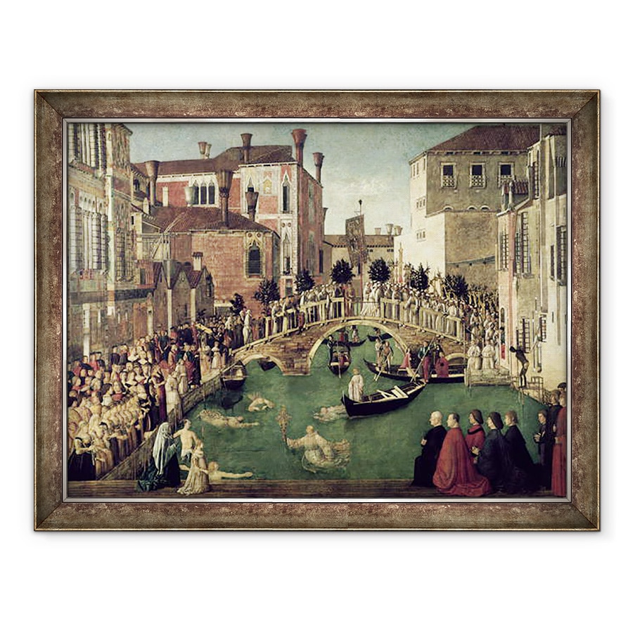 Tablou inramat - Gentile Bellini - Miracolul Crucii pe podul San Lorenzo, 60 x 80 cm
