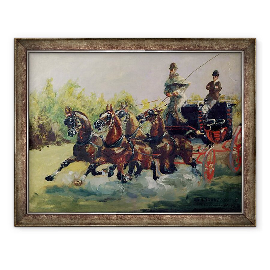 Tablou inramat - Henri de Toulouse-Lautrec - Alphonse de Toulouse-Lautrec-Monfa 1838-1913 Condu-si antrenorul de corespondenta la Nisa, 60 x 80 cm