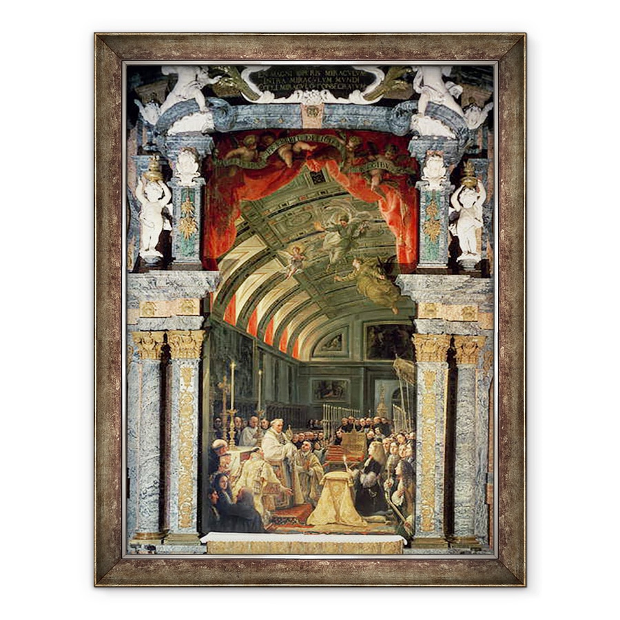 Tablou inramat - Claudio Coello - Sfanta impartasanie a lui Carol al II-lea 1661-1700 si a Curtii sale, 60 x 80 cm