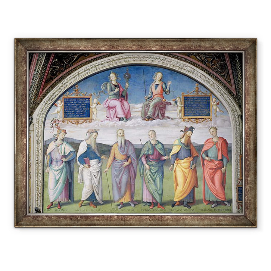Tablou inramat - Pietro Perugino - Lunette de Prudence si Justitie, de la Sala dellUdienza, 60 x 80 cm