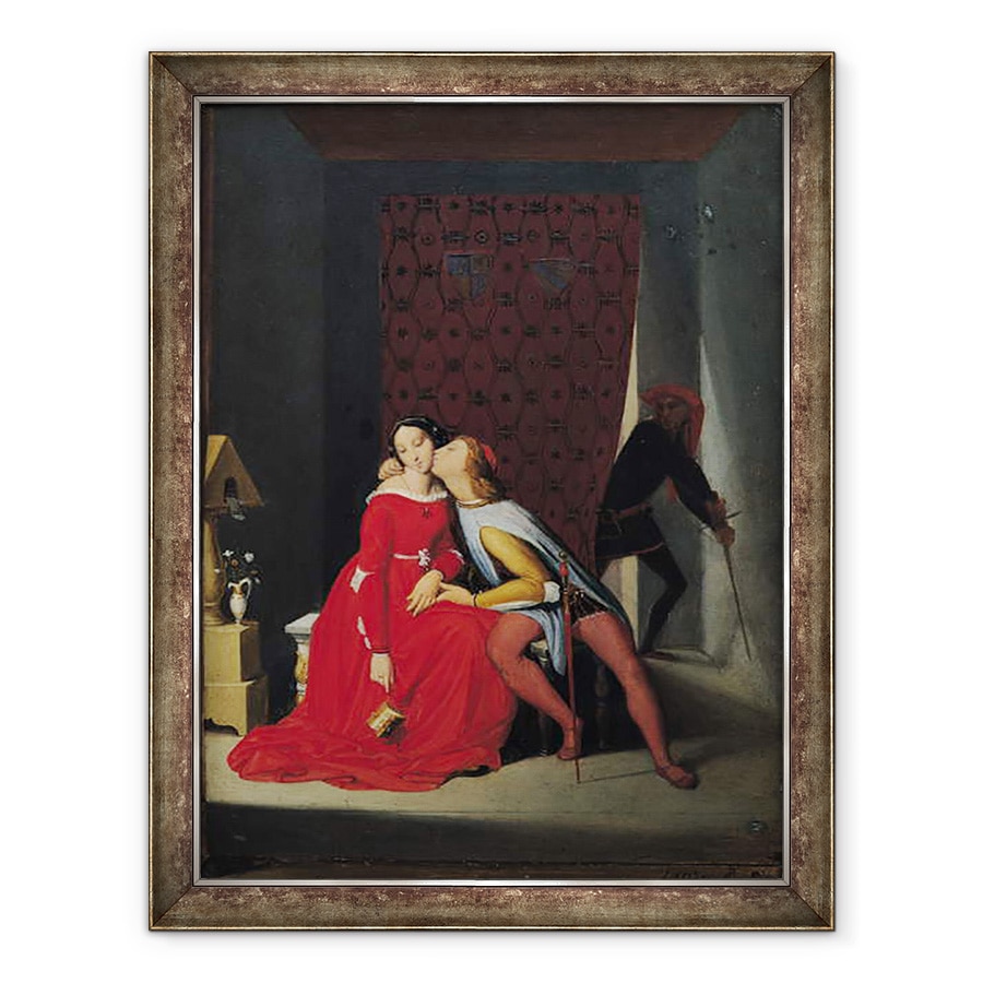 Tablou inramat - Jean Auguste Dominique Ingres - Gianciotto descopera Paolo si Francesca, 60 x 80 cm