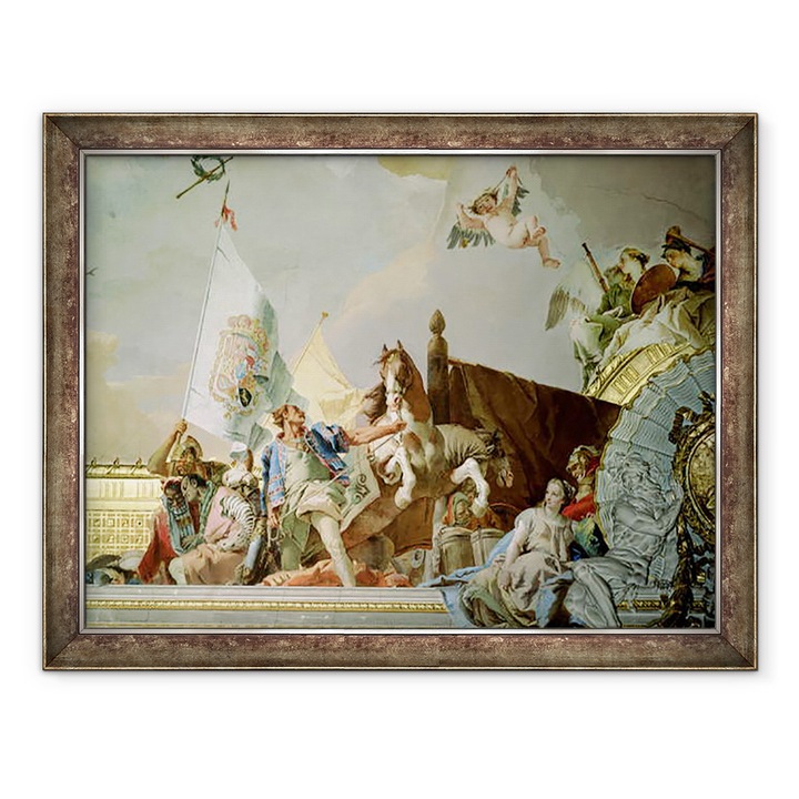 Tablou inramat - Giovanni Battista Tiepolo - Gloria Spaniei I, din tavanul camerei tronului, 60 x 80 cm