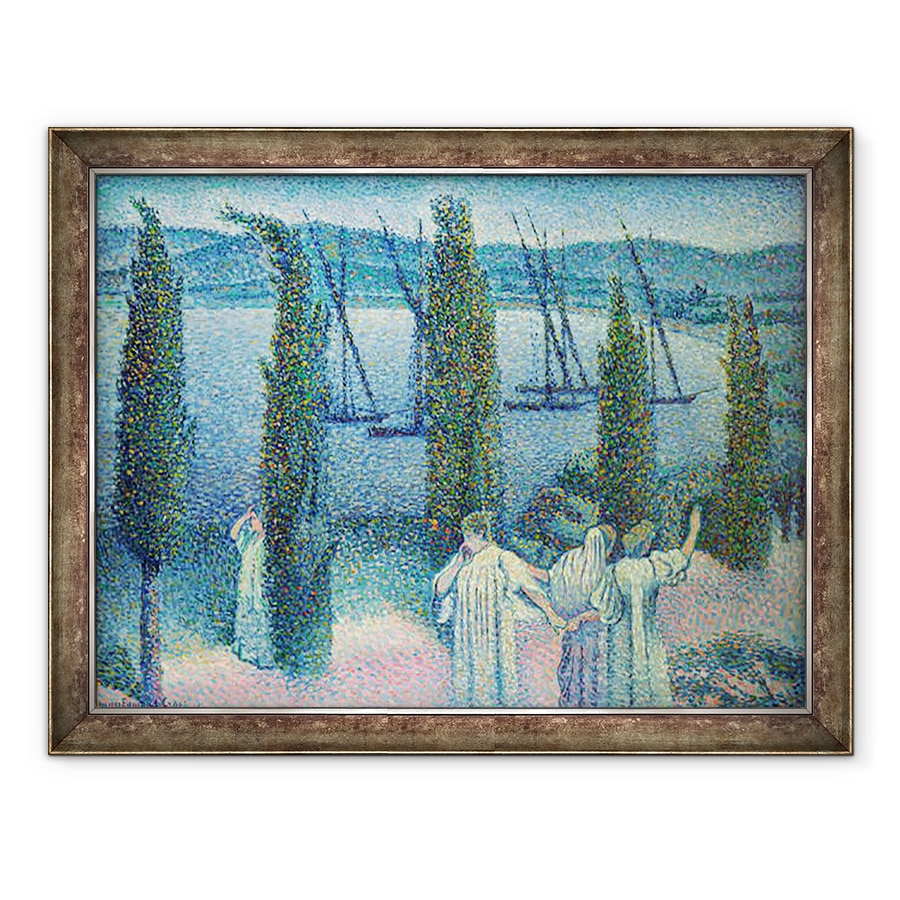 Tablou inramat - Henri-Edmond Cross - Vedere spre coasta cu chiparos, 60 x 80 cm