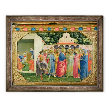 Tablou inramat - Fra Angelico - Nasterea si casatoria Fecioarei, din predella altarpiei Buna Vestire, 60 x 80 cm Tablou inramat - Fra Angelico - Nasterea si casatoria Fecioarei, din predella altarpiei Buna Vestire, 60 x 80 cm