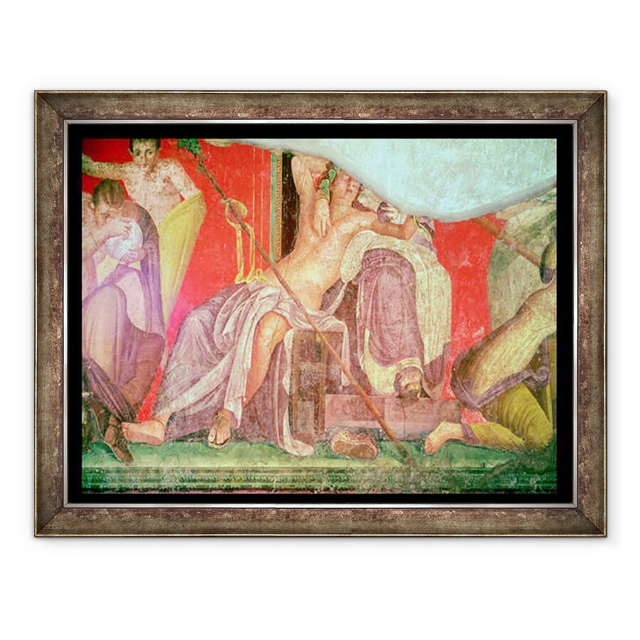 Tablou inramat - Roman - Anturajul dionisian cu Dionysos inclinat in poala unei femei posibil Ariadna, Afrodita sau Semele, Zidul de Est, Oecus 5, 60 x 80 cm