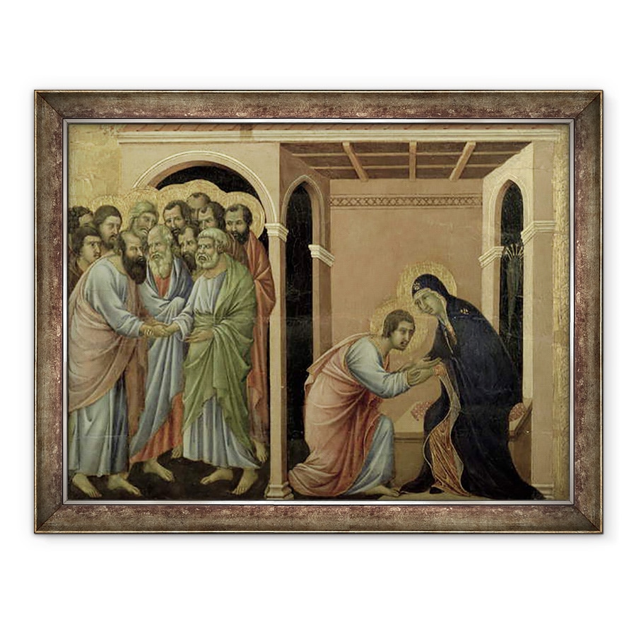 Tablou inramat - Duccio di Buoninsegna - Maesta, Fecioara isi ia ramas bun de la Sfantul Ioan, 60 x 80 cm