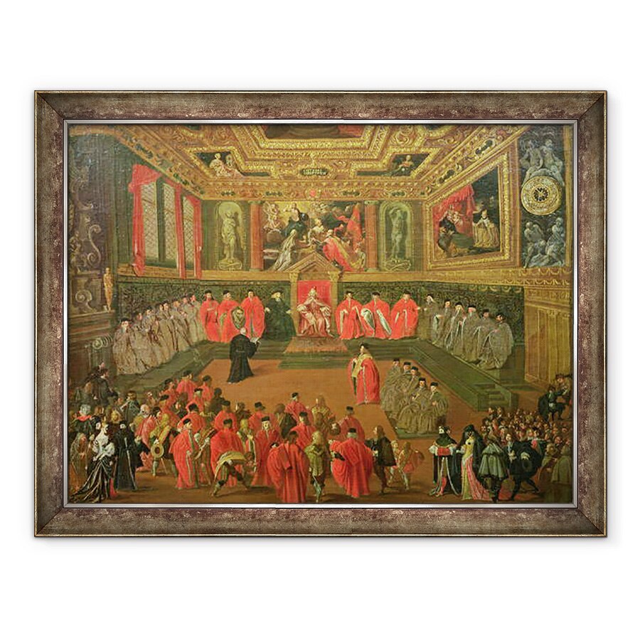 Tablou inramat - Joseph Heintz - Audienta cu Dogele la Colegiul Palatului Ducale, 60 x 80 cm