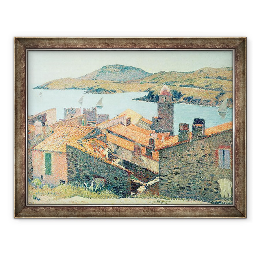 Tablou inramat - Henri Martin - Acoperisuri rosii la Collioure, 60 x 80 cm