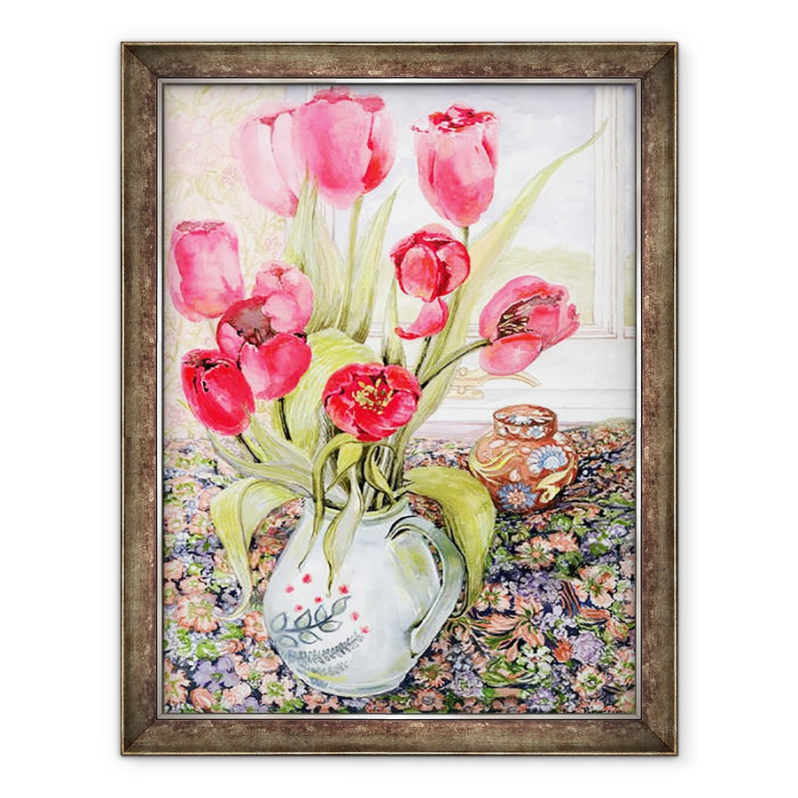 Tablou inramat - Joan Thewsey - Lalele intr-un ulcior de secara, 60 x 80 cm