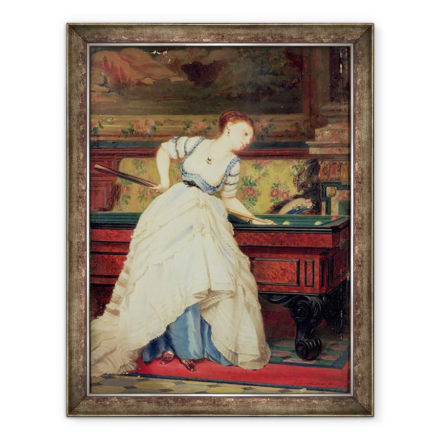 Tablou inramat - Charles Edouard Boutibonne - Jocul de biliard, 60 x 80 cm