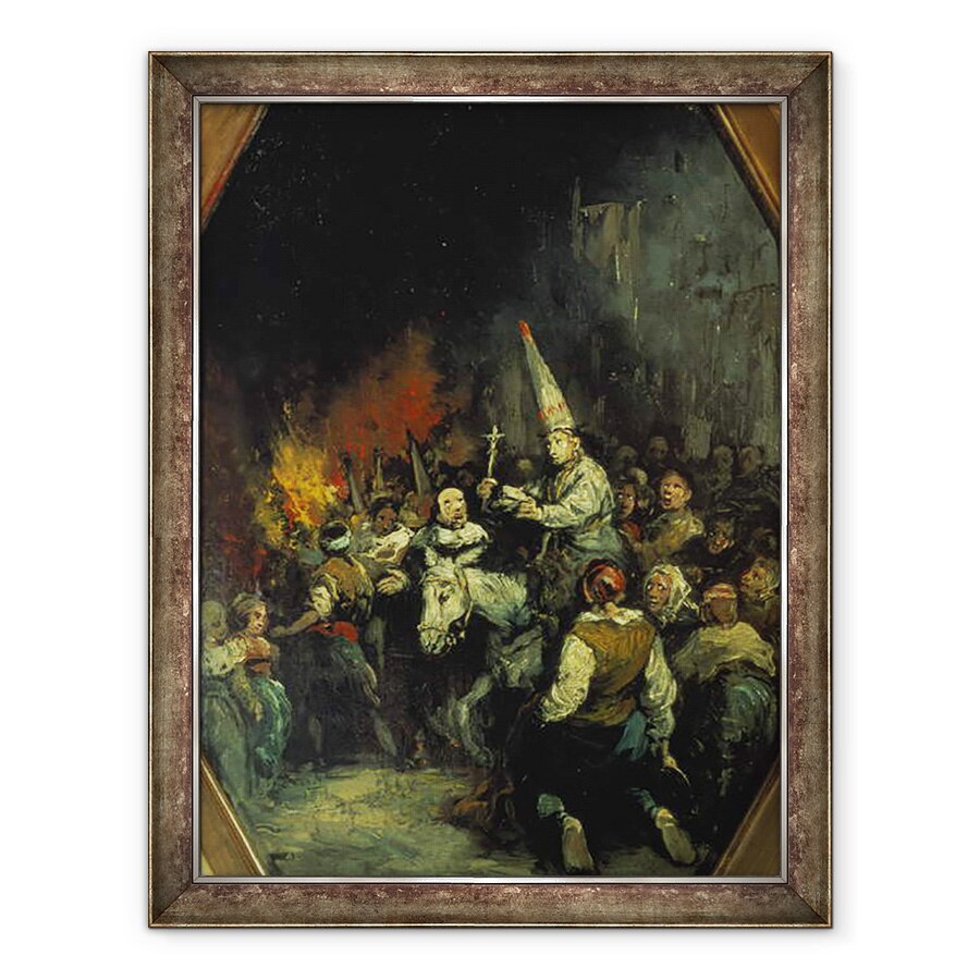 Tablou inramat - Eugenio Lucas Velazquez - Blestemat de Inchizitie, 60 x 80 cm